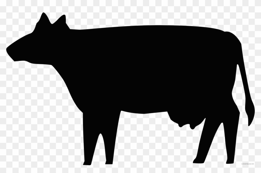 Cow Silhouette Animal Free Black White Clipart Images - Cow Silhouette Clip Art #1045990