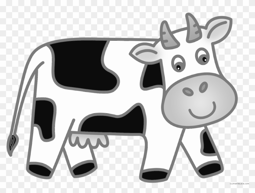 Cow Animal Free Black White Clipart Images Clipartblack - Cow Wall Decor Clock #1045997