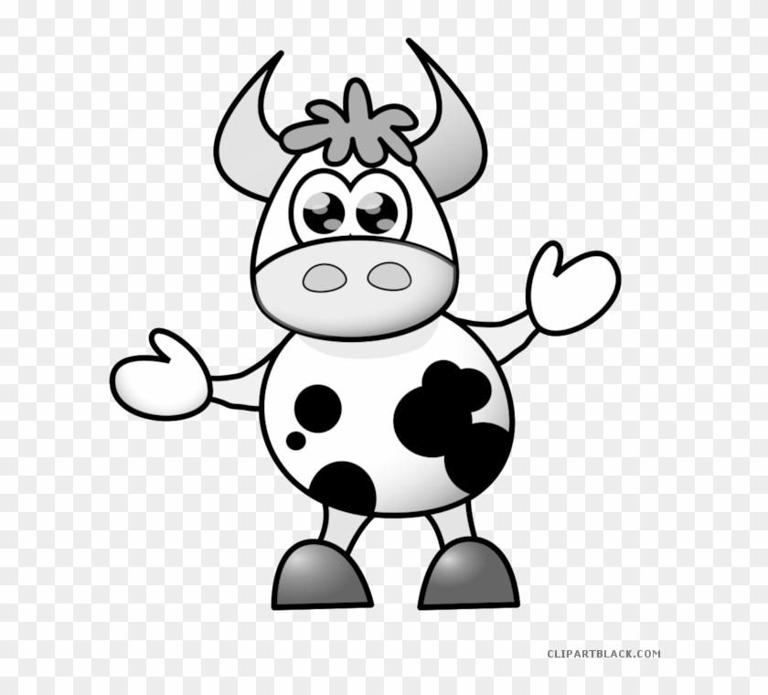 Baby Cow Animal Free Black White Clipart Images Clipartblack - Cartoon Cow #1046013