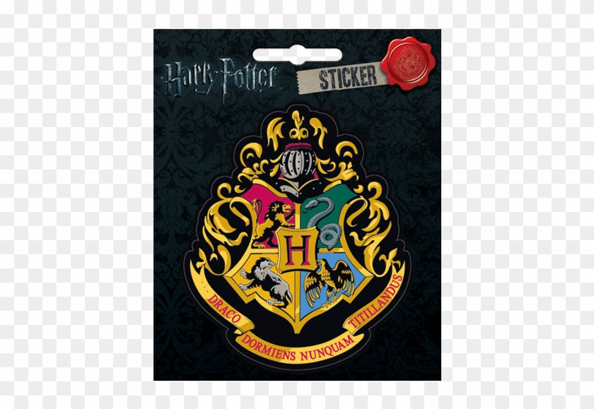 Hogwarts School Of Witchcraft And Wizardry Crest Sticker - Harry Potter Hogwarts Banner #1046036