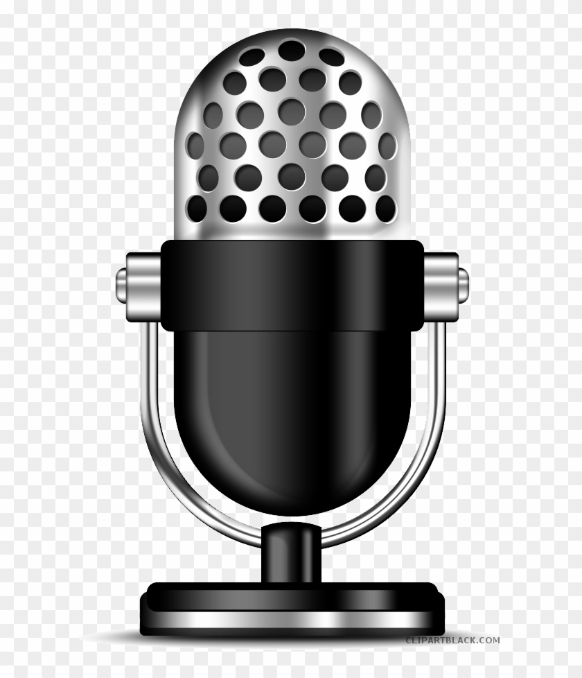 Microphone Transparent Tools Free Black White Clipart - Radio Mic Png #1046082