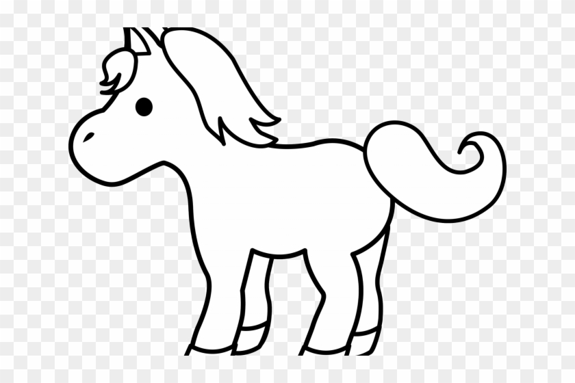 Pony Clipart Animalsblack - Baby Horse Clipart Black And White #1046126