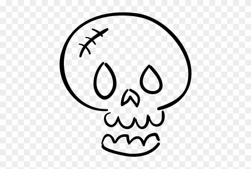 Horror Skull Icon - Outline Of A Skull #1046255