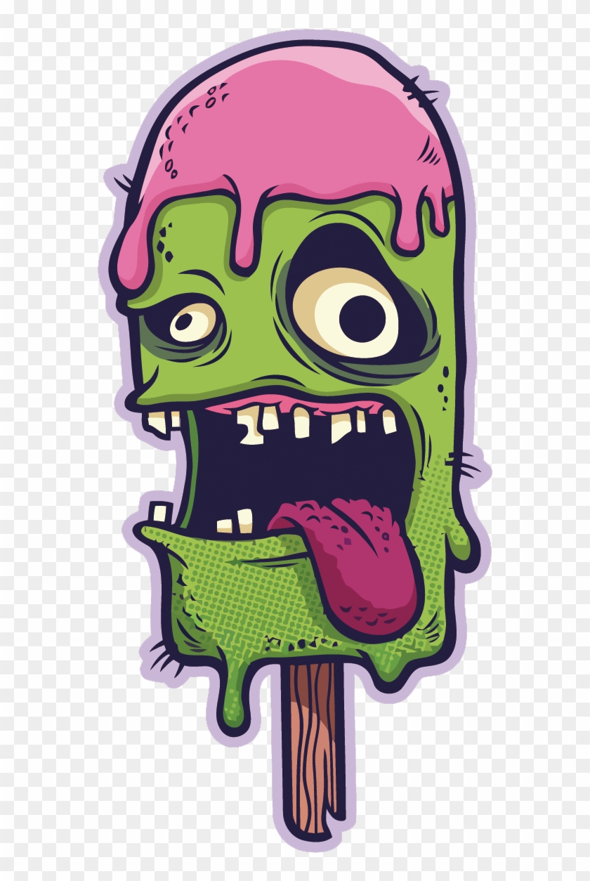 Ice Cream Art Drawing Illustration - Zombie Ice Cream Png #1046310