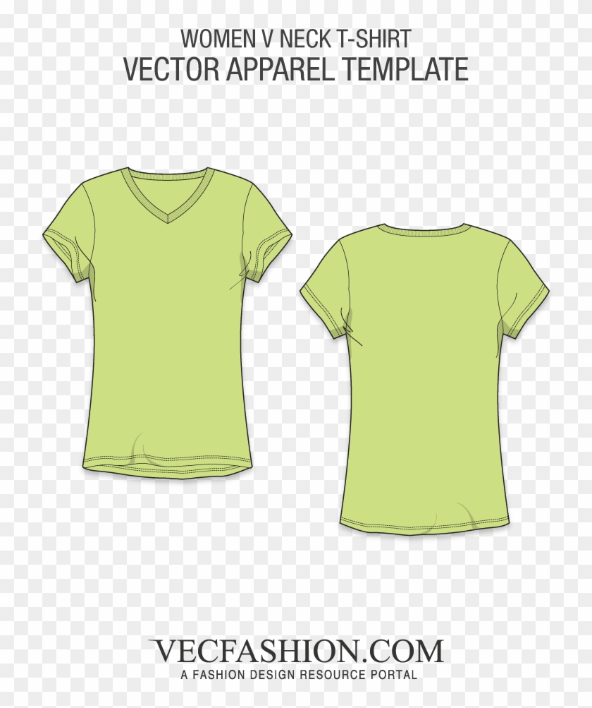 Basic V Neck T Shirt Template - T-shirt #1046315