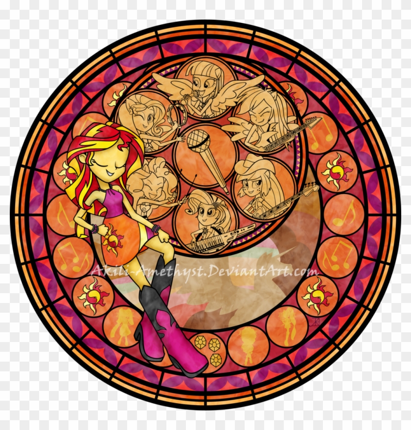 Stained Glass Clipart Rainbow - Mlp Rainbow Rocks Sunset Shimmer #1046398