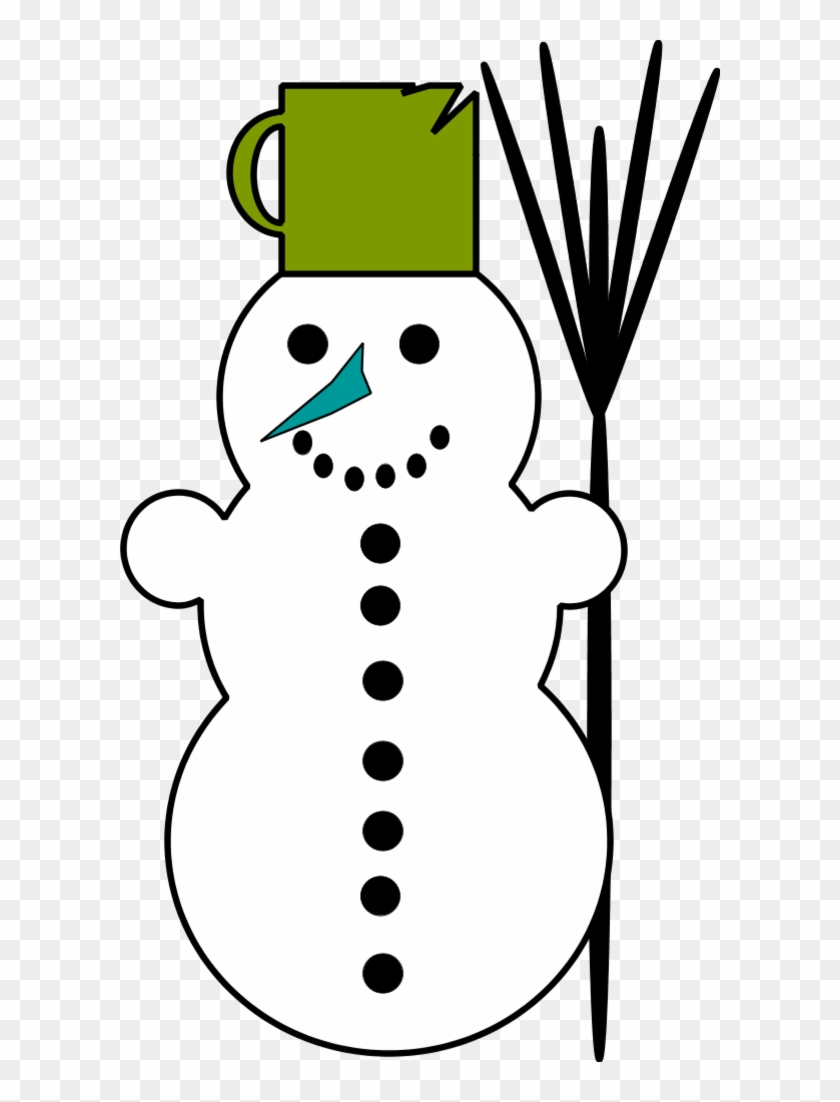 Snowman Holding Broom - Clip Art #1046502