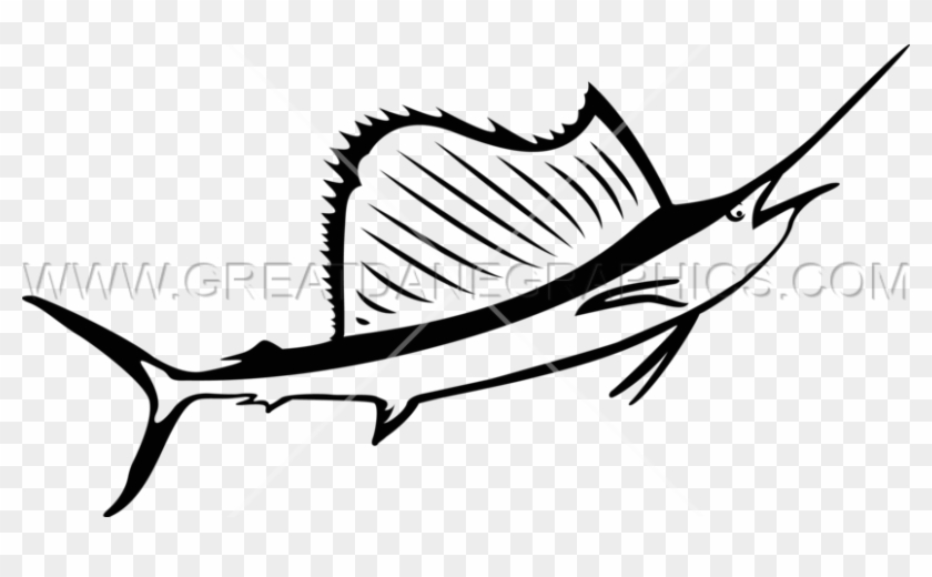 Sailfish Clipart Svg - Sailfish Black And White #1046637