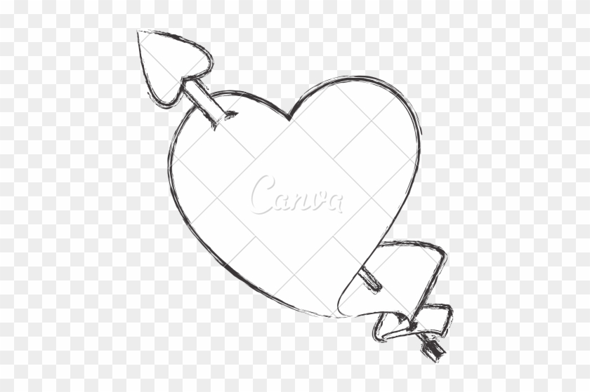 Heart Shape Symbol Arrow - Symbol #1046719