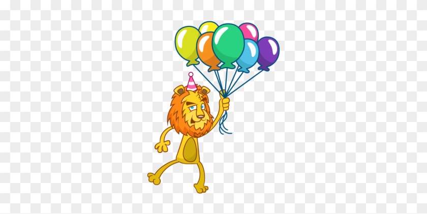 Cumpleaños De Ilustración Con Cute Lion, Cumpleaños, - Vector Graphics #1046728