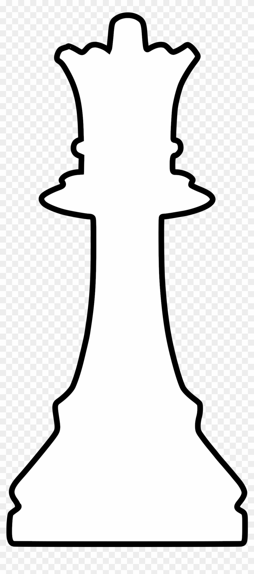 Silhouette Chess Piece Remix Queen / Dama - Oscar Black And White #1046756