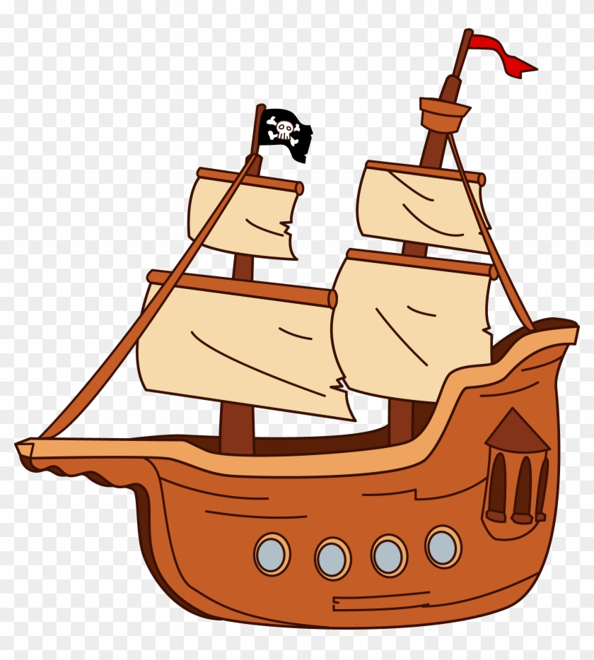 Ship Cartoon - Pirate Ship Cartoon #1046806