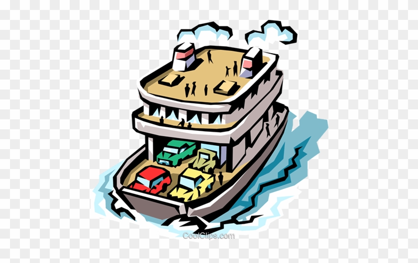 Ferryboat Royalty Free Vector Clip Art Illustration - Ferry #1046912