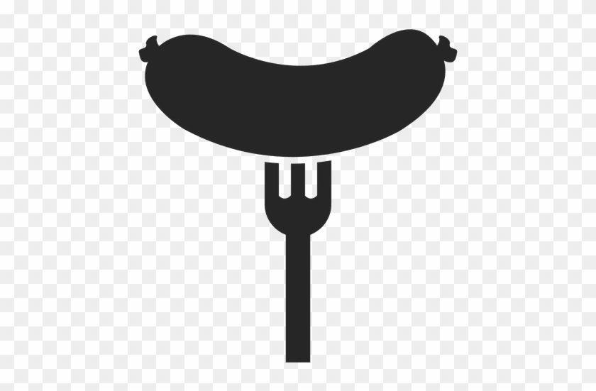 Hot Dog Icon - Sausage Fork Vector #1046915