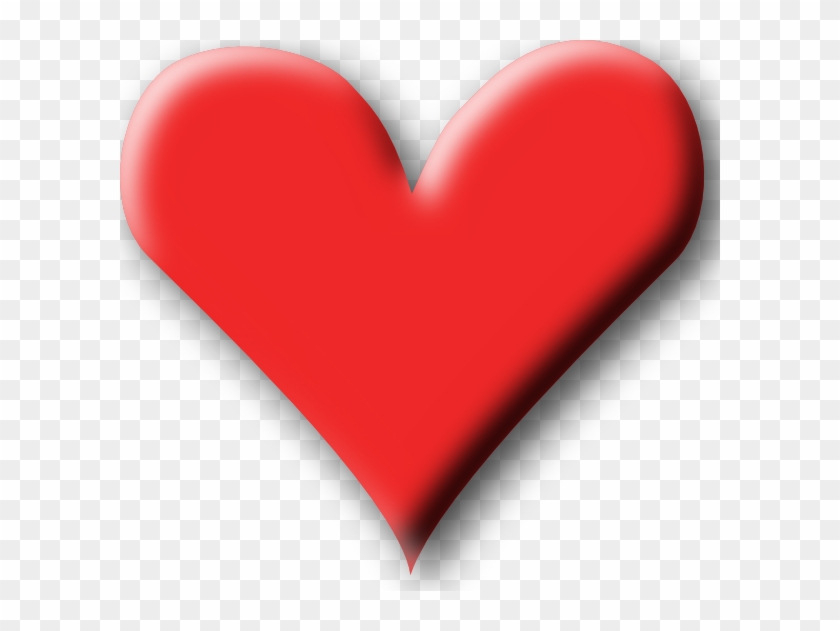 Red Heart Valentine - Dibujo De Corazon Con Sombra #1046928