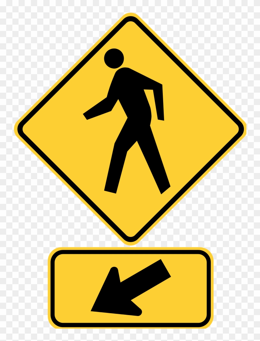 Mutcd Sign Assembly - Pedestrian Crossing Ahead Sign #1047168