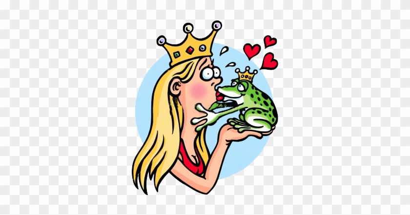 I'm Getting Warts From Kissing Too Many Frogs - Cartoon Princess Kissing Frogs #1047443