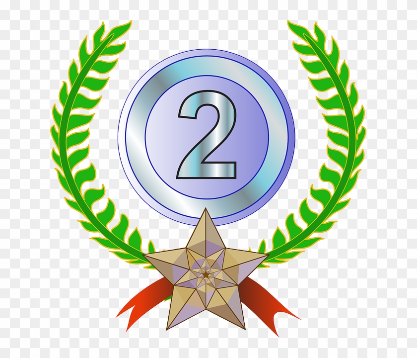 Award, Trophy, Laurel Wreath, Laurels, 2nd, Silver - 2nd Place Clipart #1047540