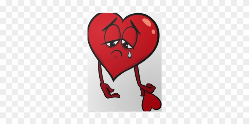 Sad Broken Heart Cartoon Illustration Poster • Pixers® - Cartoon Heart Broken #1047634