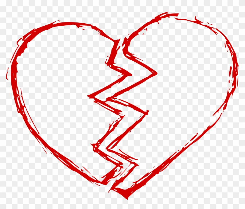 Drawn Broken Heart Transparent - Broken Heart Transparent Background #1047636