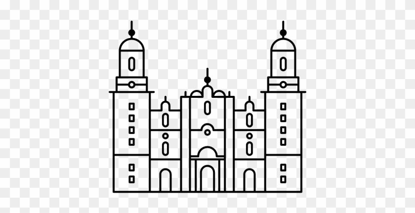 Morelia Cathedral In Mexico Vector - Catedral De Mexico Dibujo #1047792