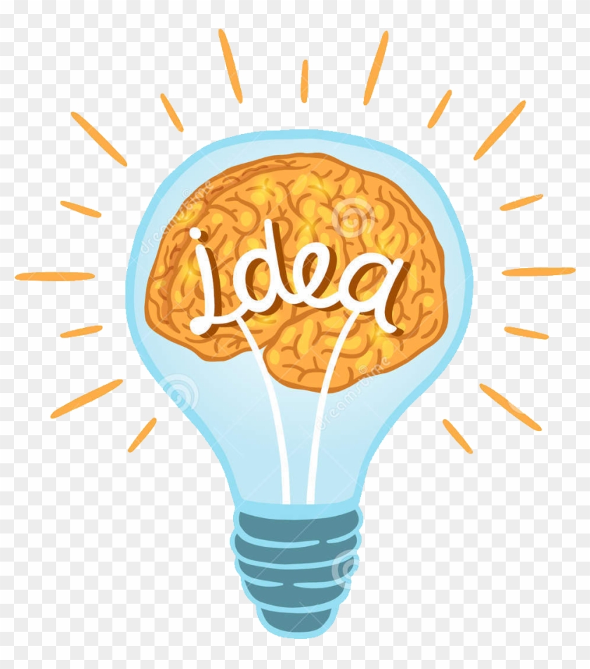 Incandescent Light Bulb Brain Clip Art - Creative Light Bulb #1047898