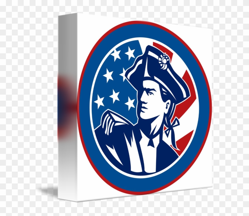 American Revolutionary Soldier With Stars And Stri - Emblem #1047998