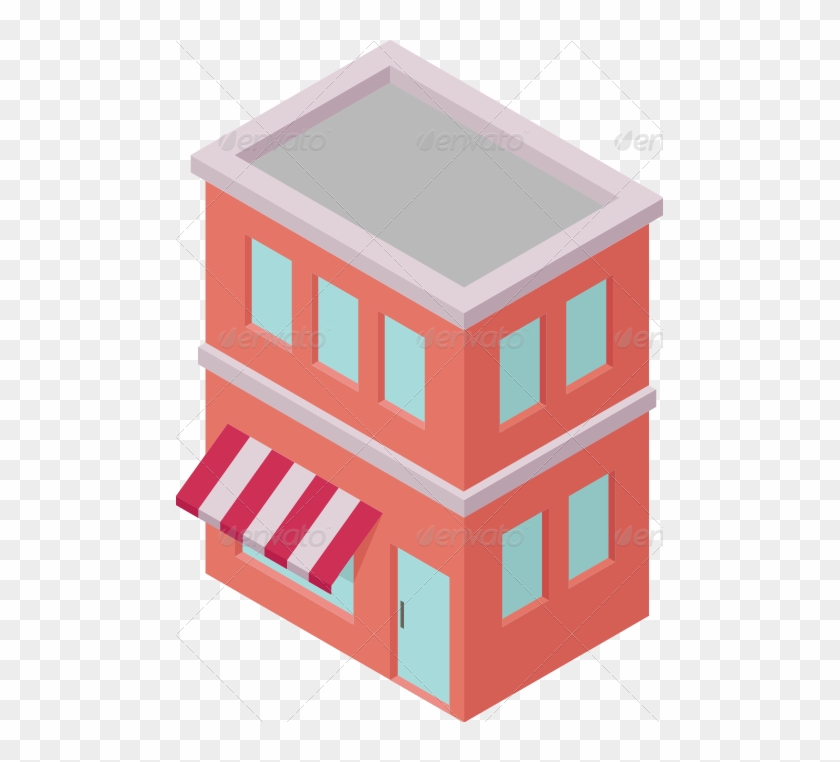 City Buildings Isometric Cafe - House #1048193