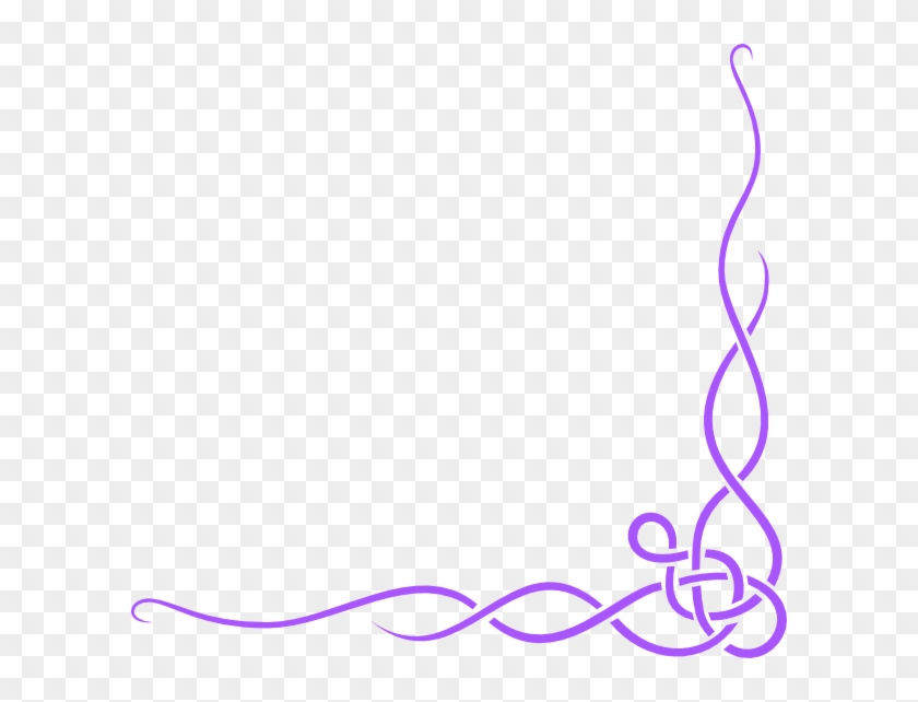 Purple Flower Clipart Page Border - Purple Ribbon Border #1048207