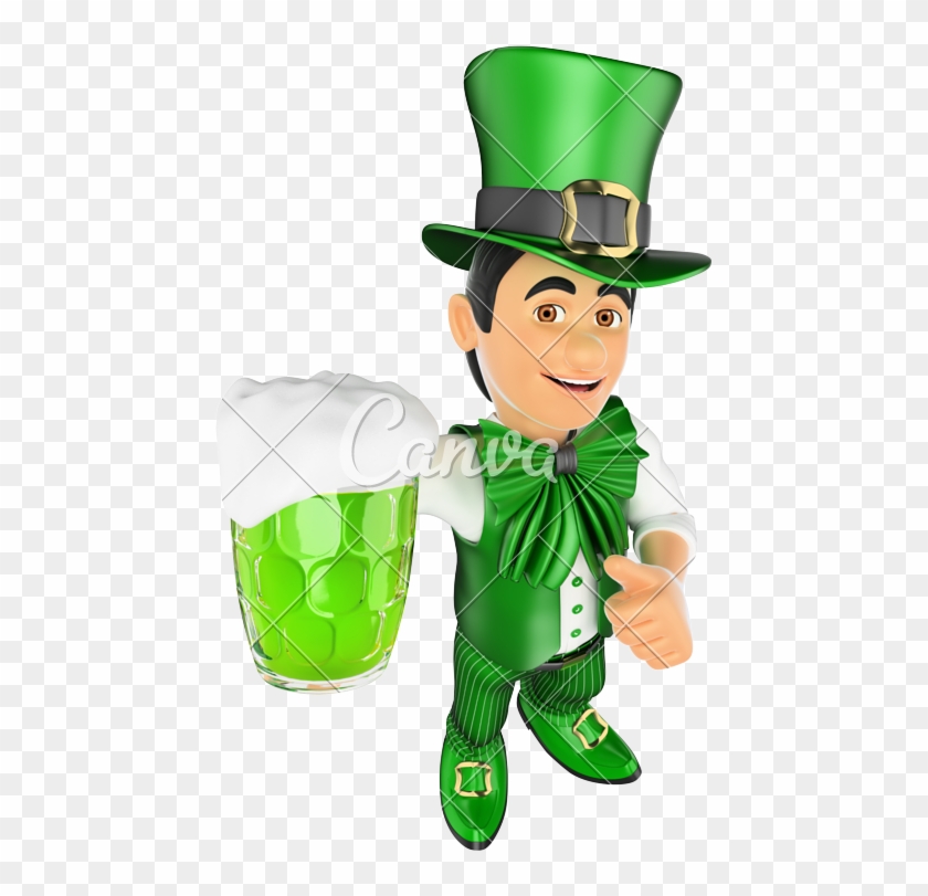 3d St Patrick Day Man With A Beer - 3d Man Patricks #1048233