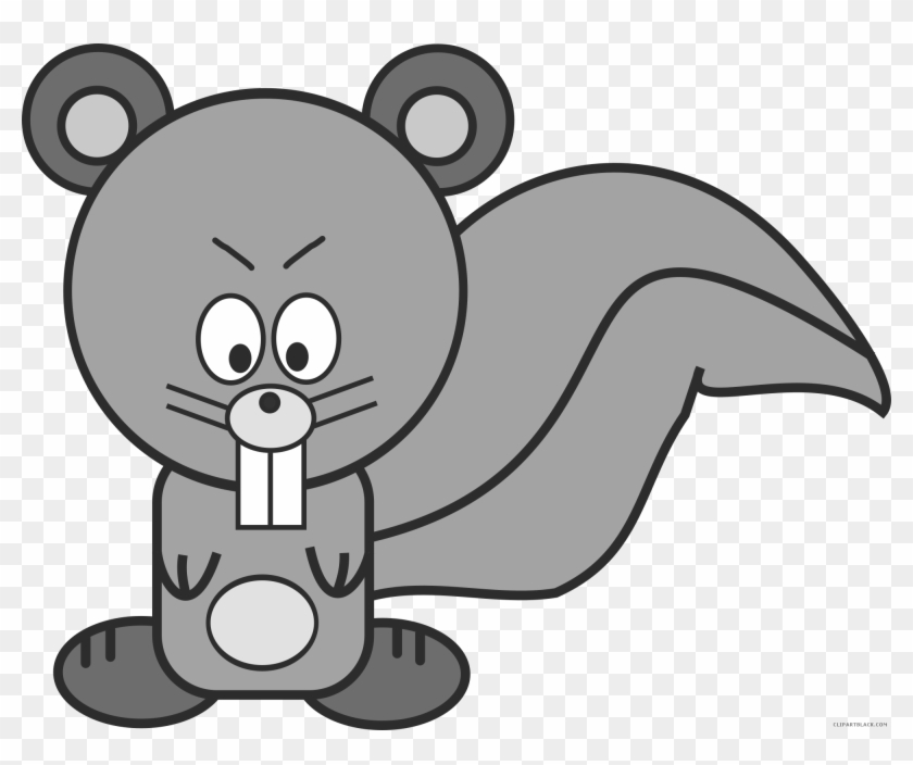 Cartoon Squirrel Animal Free Black White Clipart Images - Cartoon Squirrel #1048249