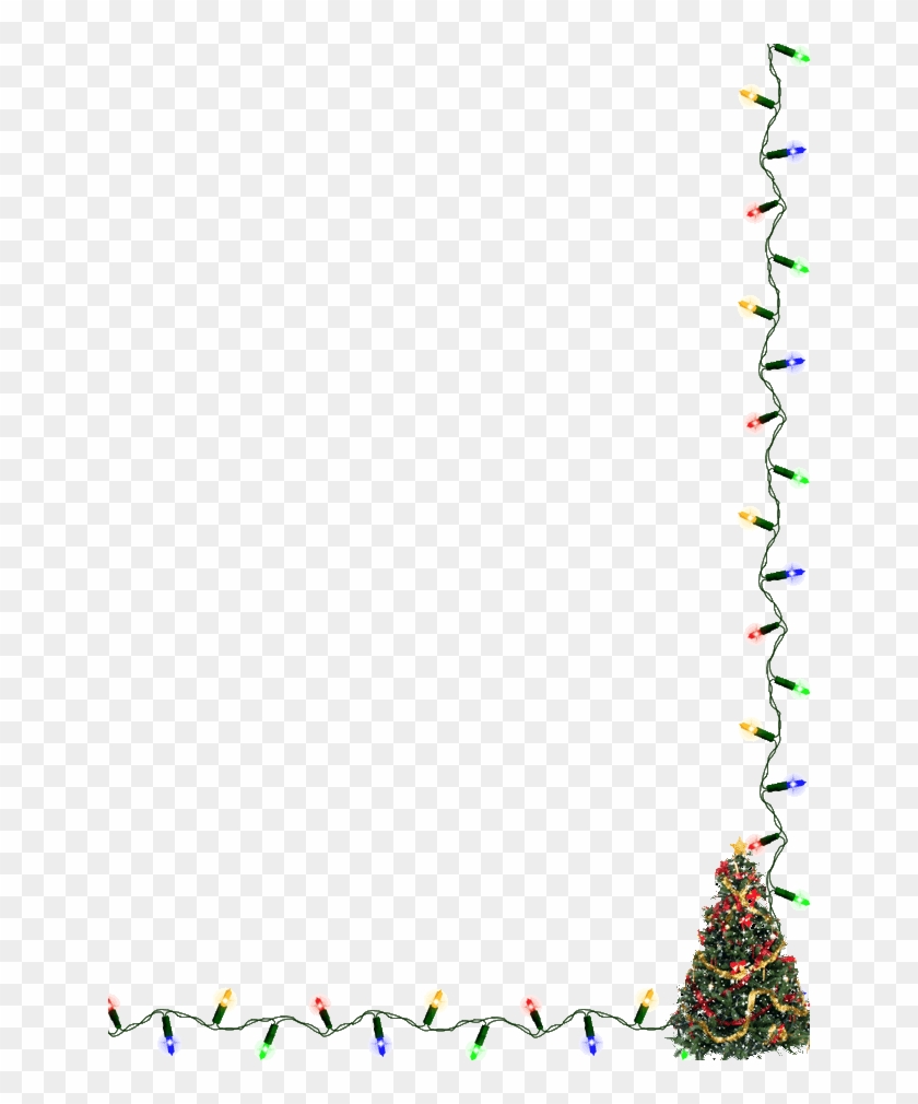 Christmas Tree Border - String Of Christmas Lights Clipart #1048259
