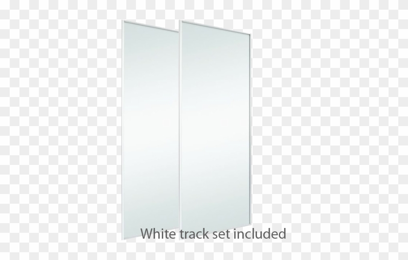 Classic White Frame Mirror Door & Track Set To Suit - Projection Screen #1048280