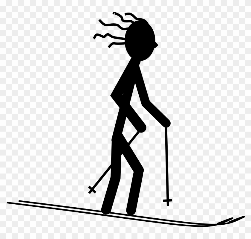 B Clip Art Download - Skier Silhouette #1048311