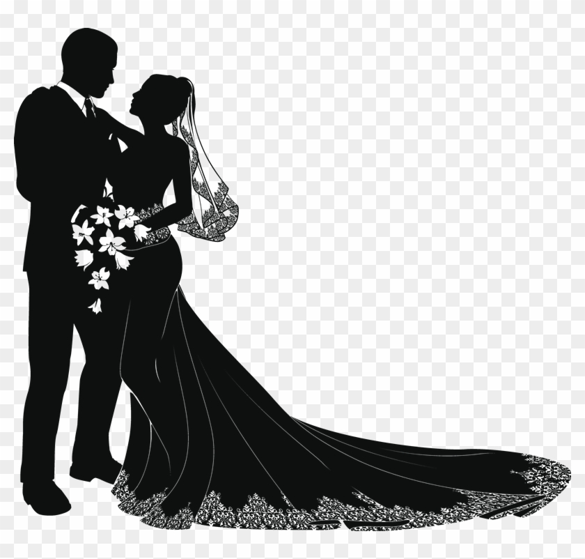 Wedding Invitation Bridegroom Clip Art - Bride And Groom Vector #1048313