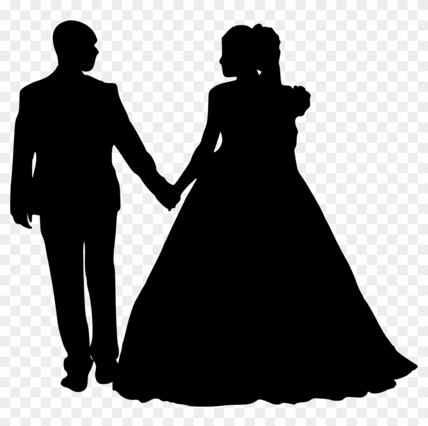 Silhouette Bridegroom Photography Clip Art - Bride And Groom Silhouette Png #1048321
