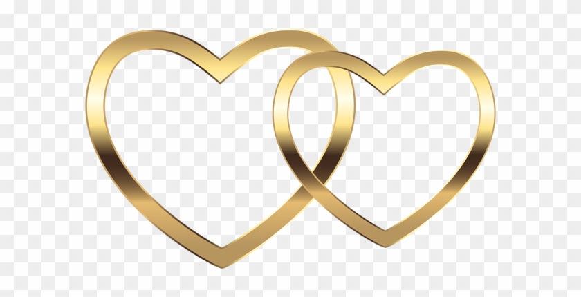 Transparent Two Gold Hearts Png Clip Art Image - Heart Gold Png Transparent #1048359