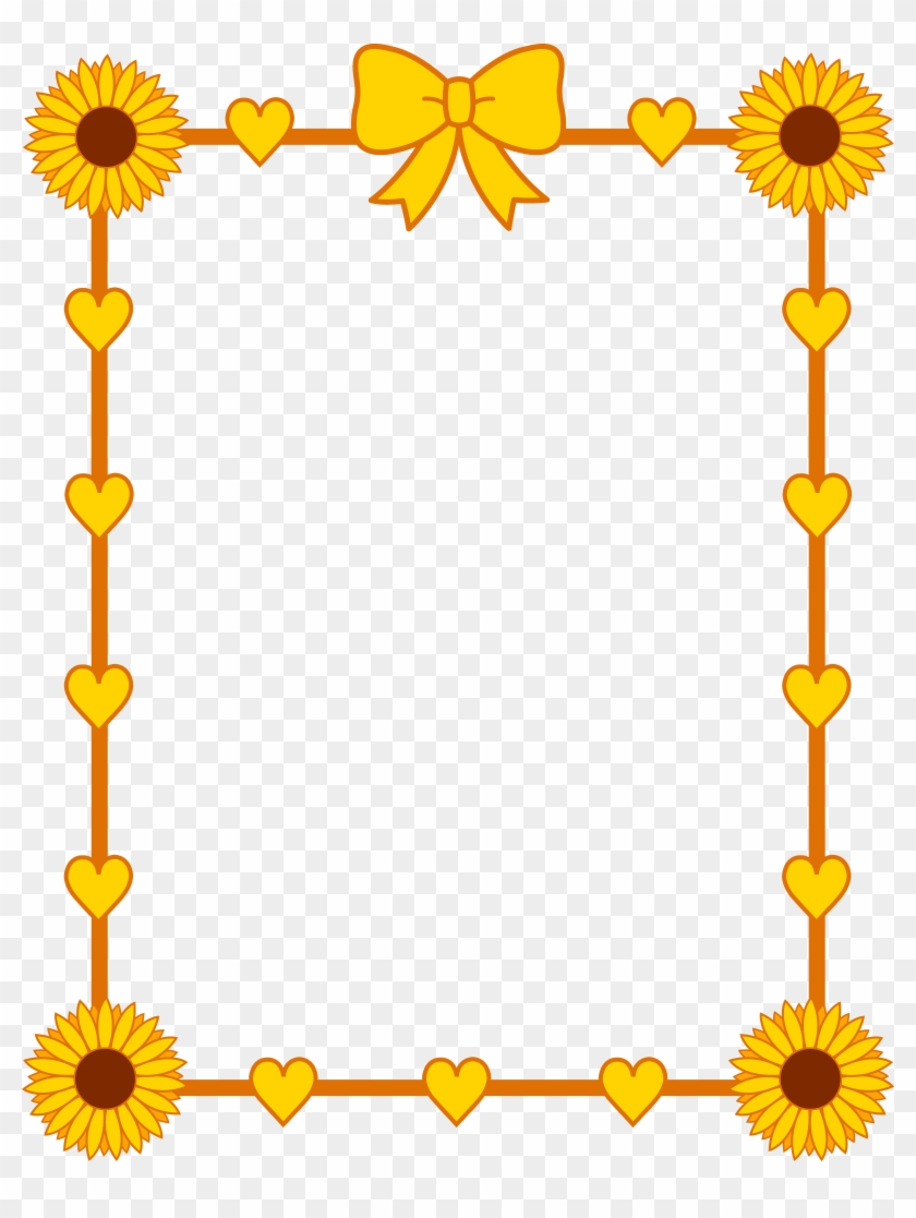 Cute Sunflower Border Frame - Cute Sunflower Border Frame #1048447