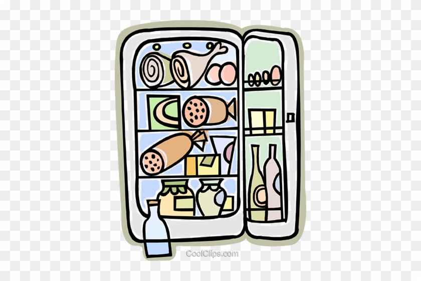 Refrigerator Fully Stocked Royalty Free Vector Clip - Food Storage Clip Art #1048441