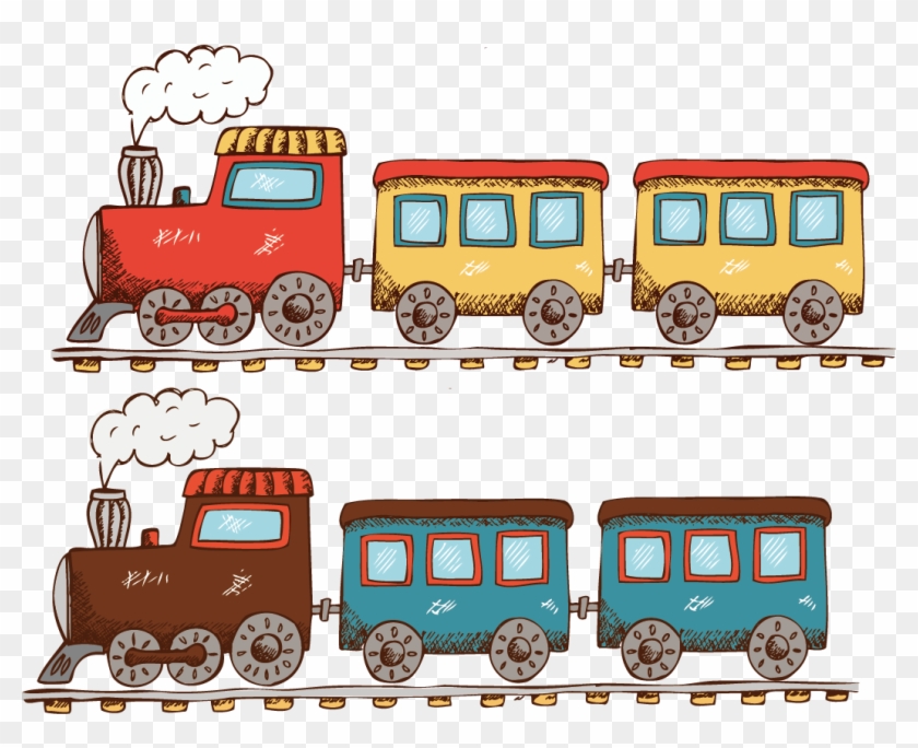 Train Cartoon Illustration - Cartoon Train Tracks #1048454