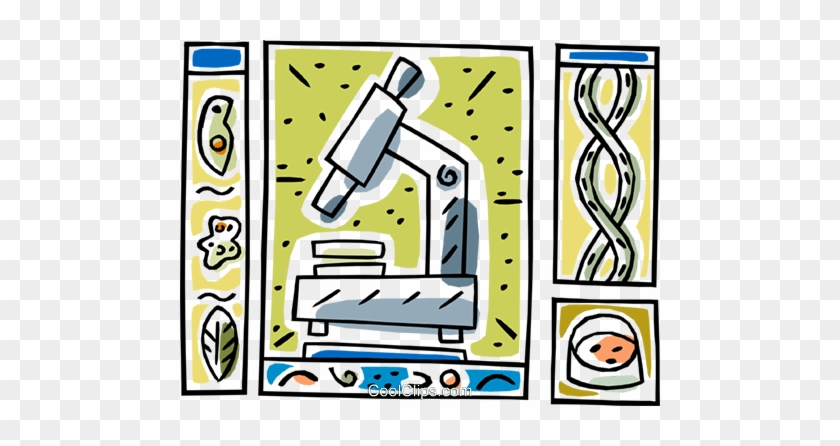 Science Motif Royalty Free Vector Clip Art Illustration - Microscope #1048501