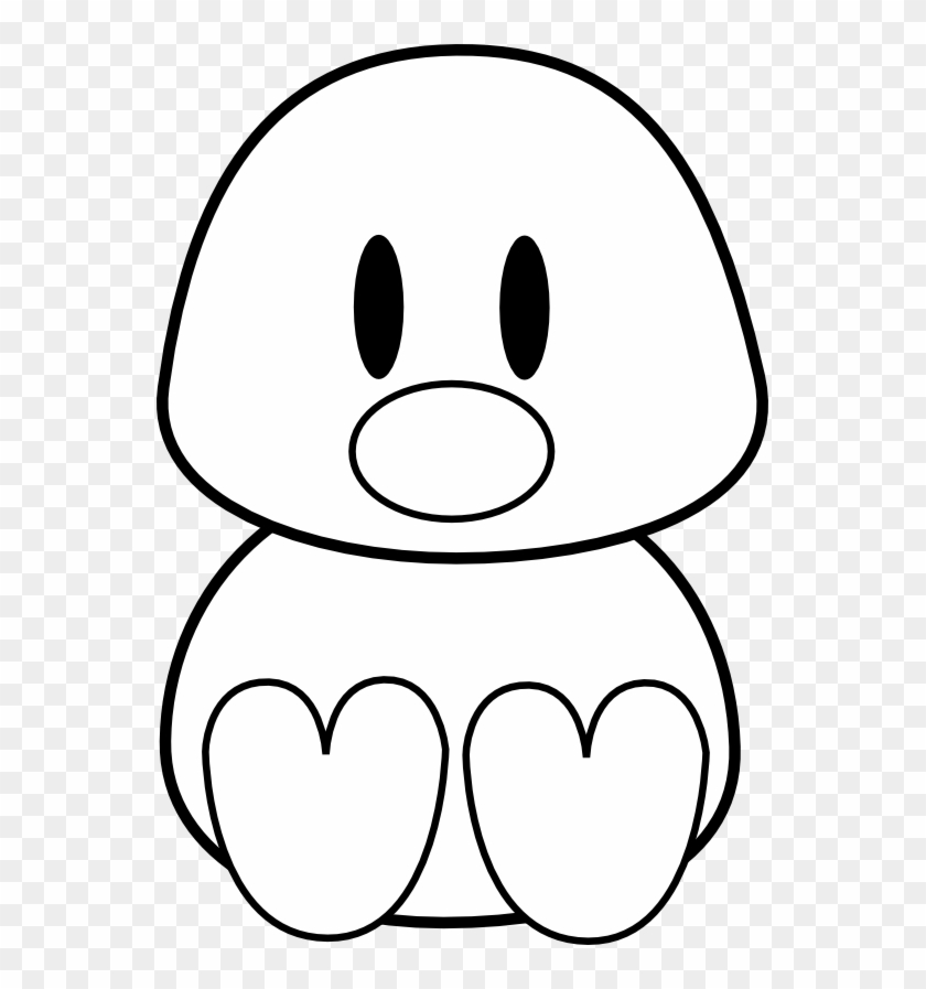 Chovynz Baby Tux Black White Line Art 555px - Black #1048805