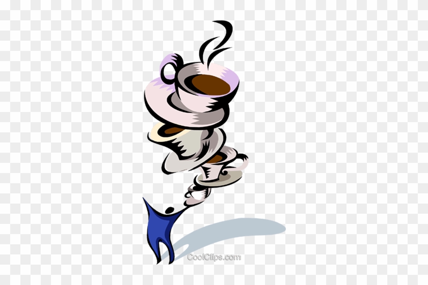 Coffee Shopwaiter Balancing Coffee Cups Royalty Free - Coffee #1049059