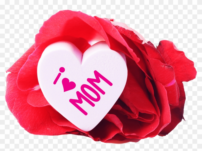 Free I Love Mom Heart And A Rose Png Image - Good Morning For Girlfriend #1049306