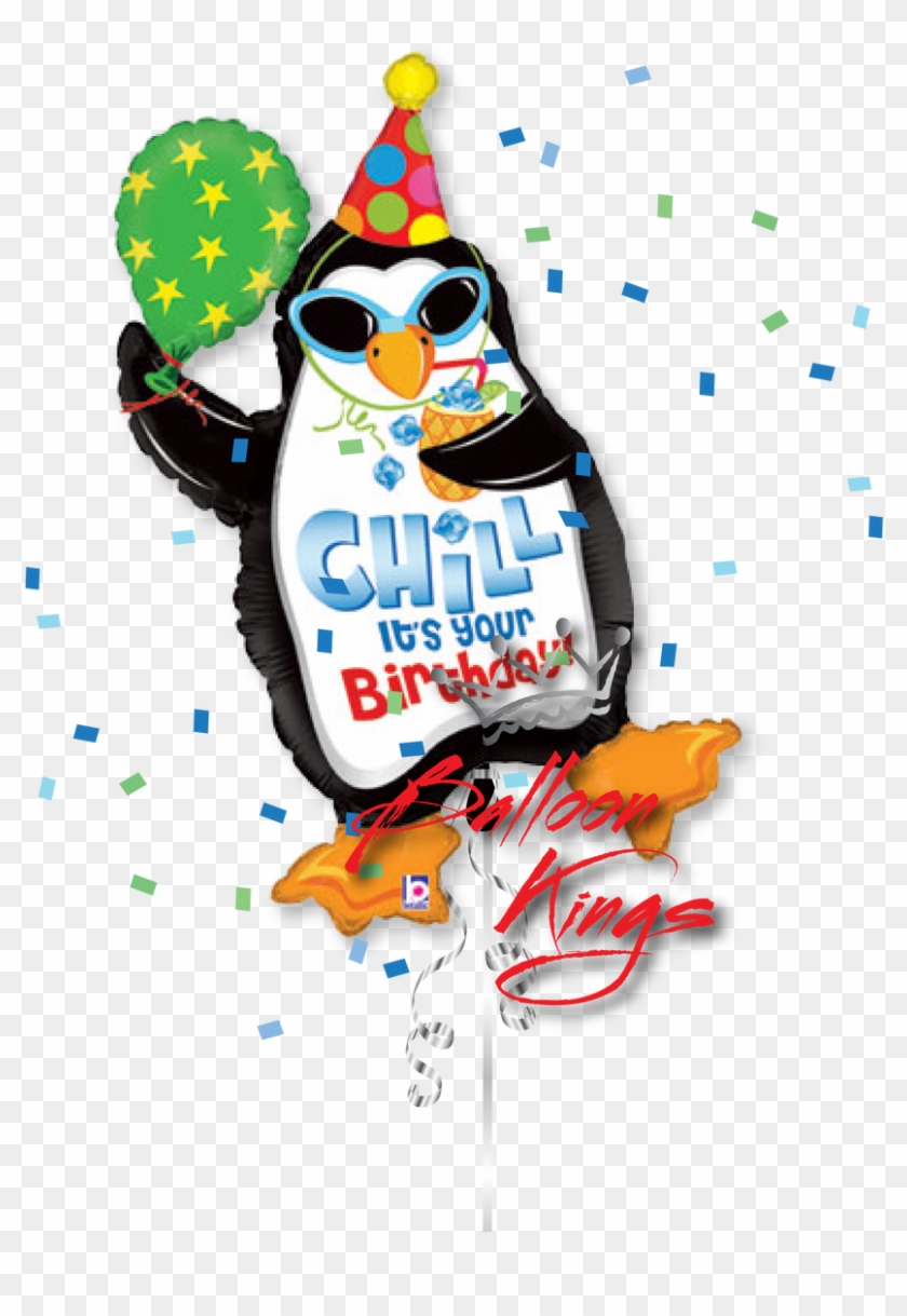 Party Penguin - Chill It's Your Birthday Penguin 100cm Balloon Mylar #1049462