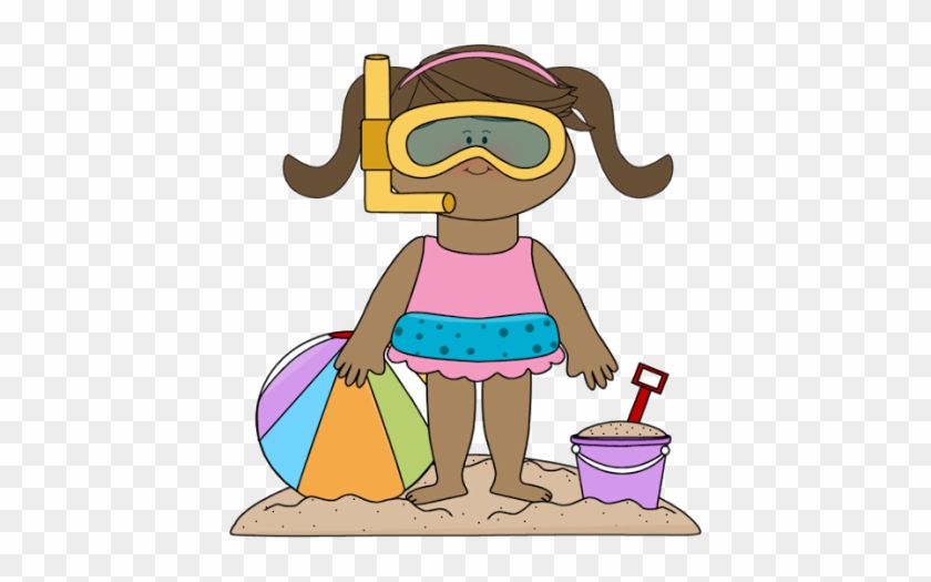 Images Of A Beach - Girl At The Beach Clip Art #1049477