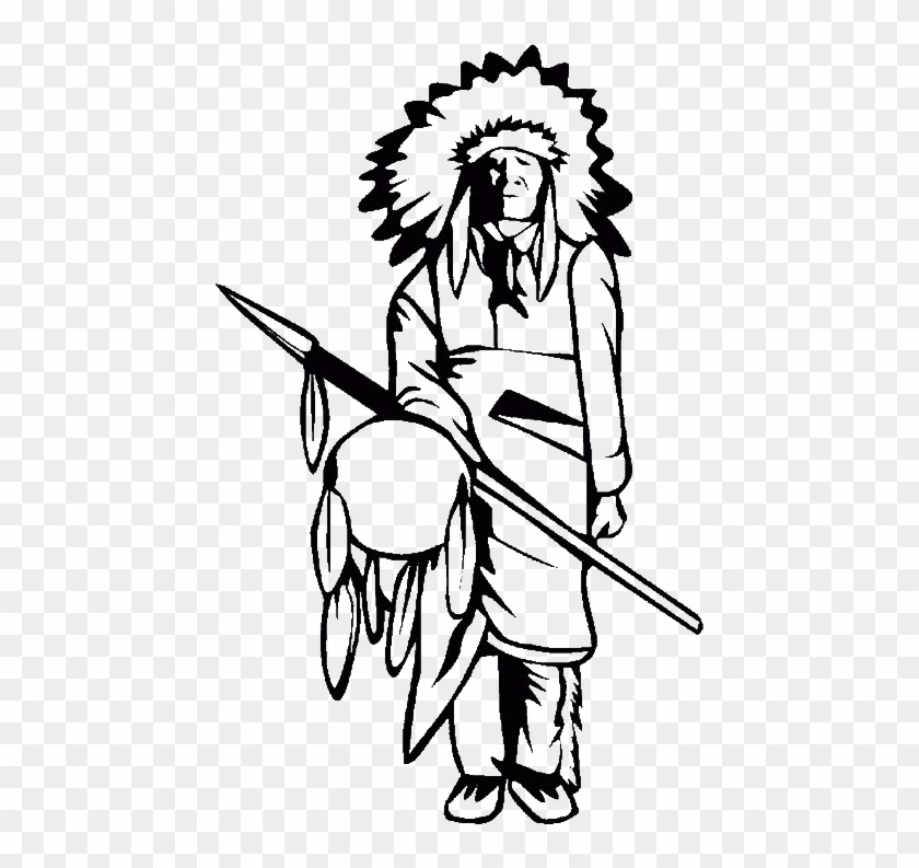 Native American Tribe Chief On Native American Day - Coloring Book #1049576
