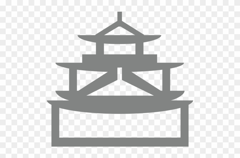 Japanese Castle Emoji - Japanese Castle Black And White #1049646