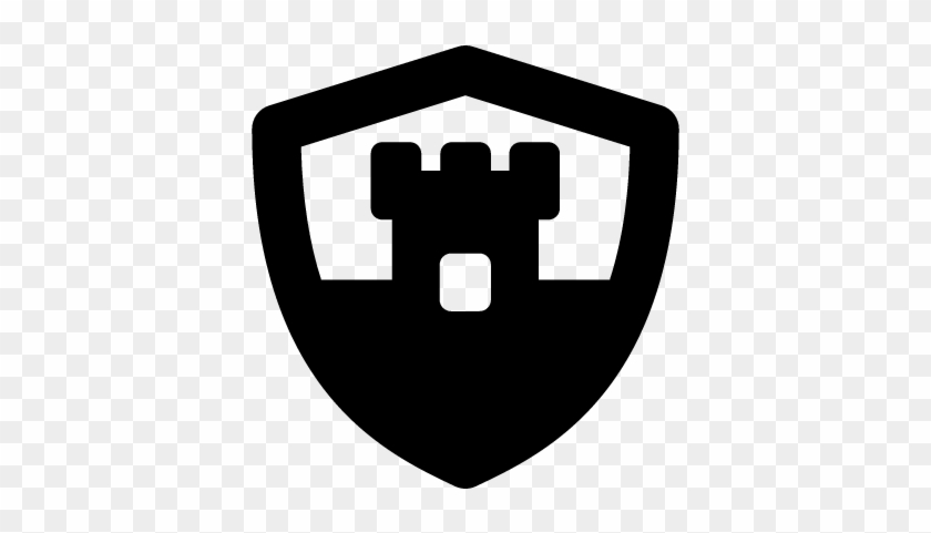 Shield With Castle Inside Vector - Shield With A Castle #1049733