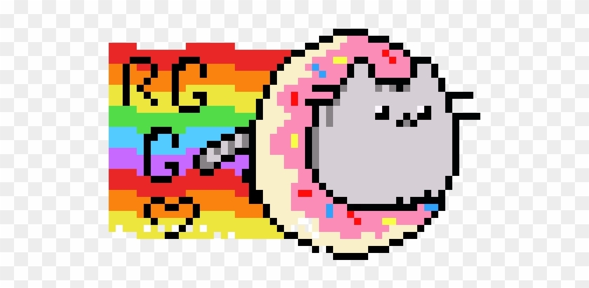 Nyan Pusheen Donut Cat - Pixel Art A Pusheen #1050054